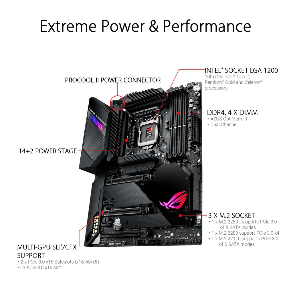 ASUS ROG MAXIMUS XII HERO WIFI Z490 LGA1200 ATX MOTHERBOARD INTEL