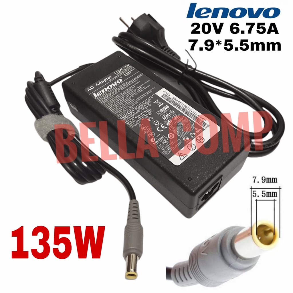 LENOVO THINKPAD.20V 6.75A 135W 7.9*5.5mm Adaptor Charger Casan Laptop Lenovo ThinkPad T520 T520i T530 W510 3pin W520 W530 45N0058