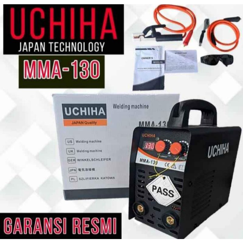 Mesin Las Uchiha MMA130 130A Inverter Digital untuk Besi dan Stainless Steel