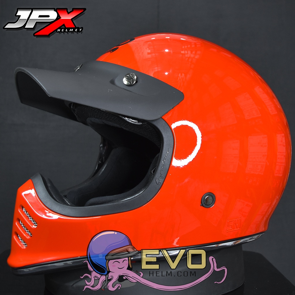 HELM JP SIGNATURE RED FERRARI GLOSSY RED METALIC ORIGINAL HELM JP CAKIL JP SIGNATURE SOLID RED JPX JP RETRO