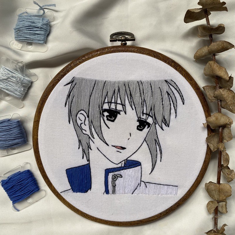 anime embroidery — yuki sohma [fruits basket]