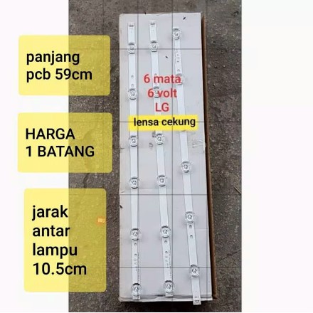 Lampu backlight BL TV LED LG 32 6v 6volt 6 mata volt cekung