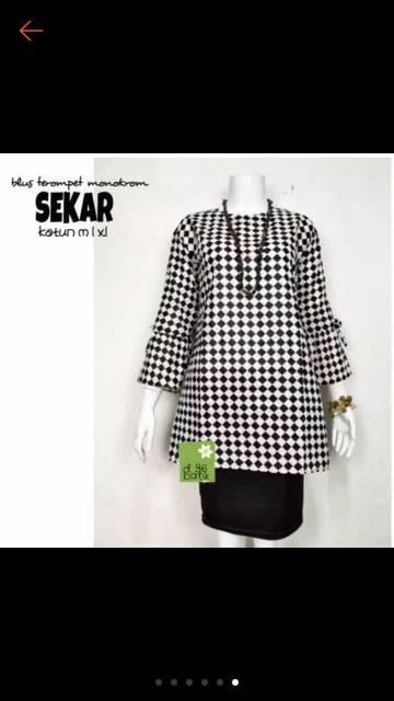 Blus terompet syakila sekar monochrome