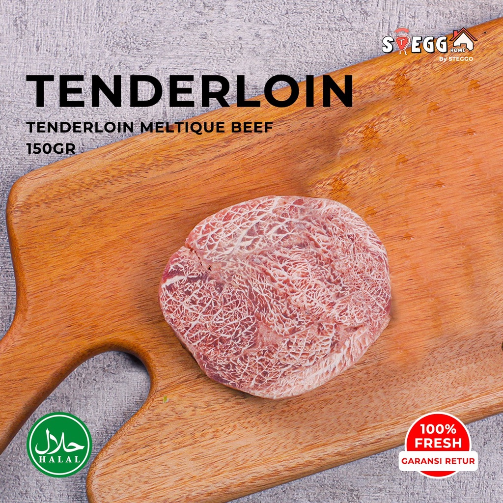 

Tenderloin Beef Steak Premium 150 Gr meltique/ Daging Steak Sapi Tenderloin Halal by Steggo