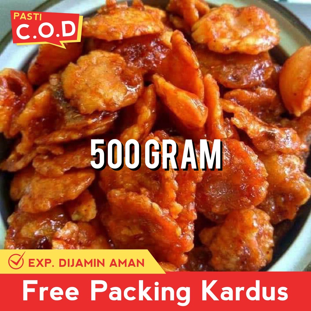 

snack kiloan emping melinjo pedas balado 500 gram makanan ringan cemilan camilan enak murah