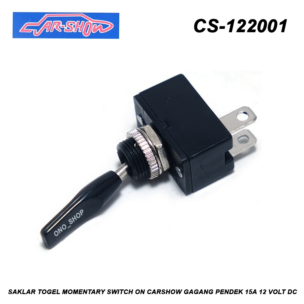 Saklar Toggle Momentary Switch On Carshow Gagang Pendek 15A 12 Volt DC