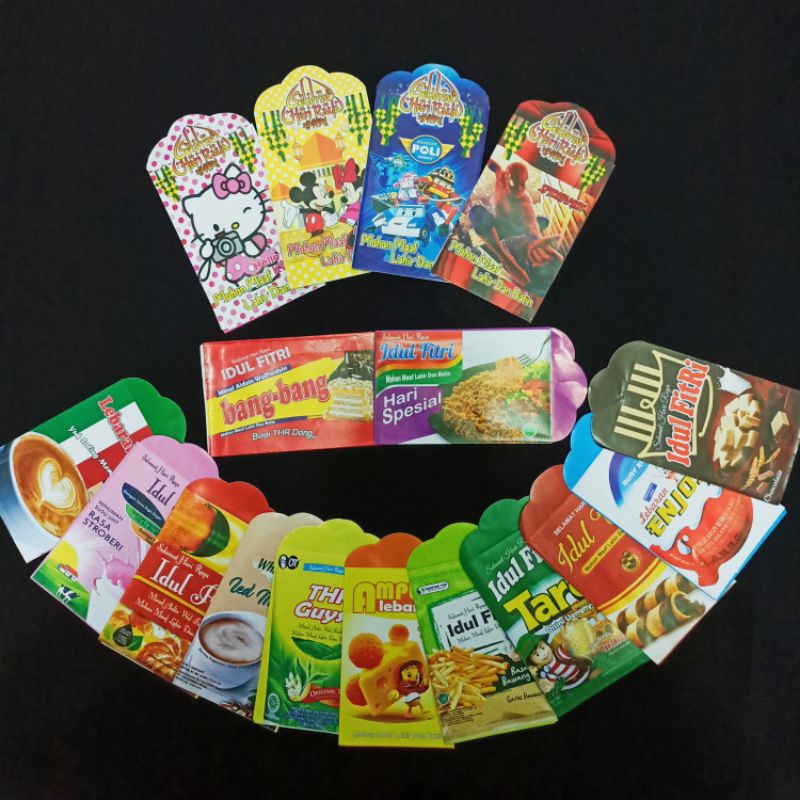 

bisa Pilih Motif Amplop Lebaran Snack Karakter Viral + Ucapan Size Medium