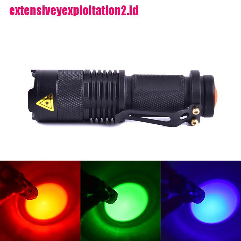 &lt; E2id &amp; &gt; Lampu Senter LED Night Vision Warna Merah / Hijau / Biru Untuk Camping / Hunting