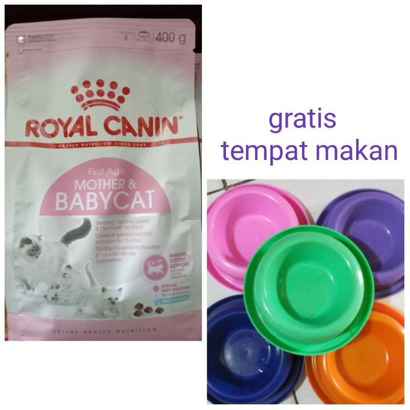 first age mother and baby cat makanan kucing repack/kemasan royal canin 400g gratis tempat makan