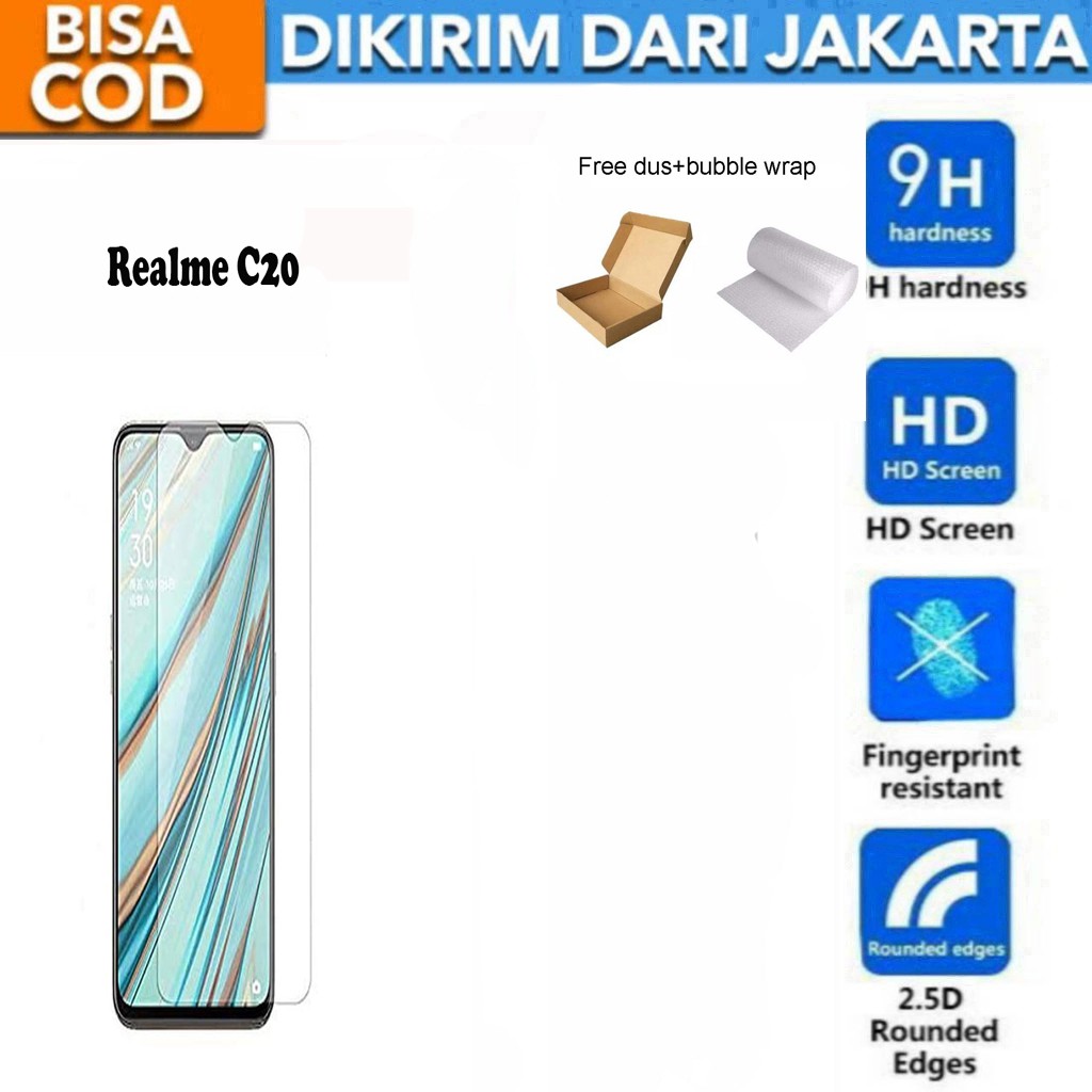 Tempered Glass Realme C20 Screen Protector Anti Gores