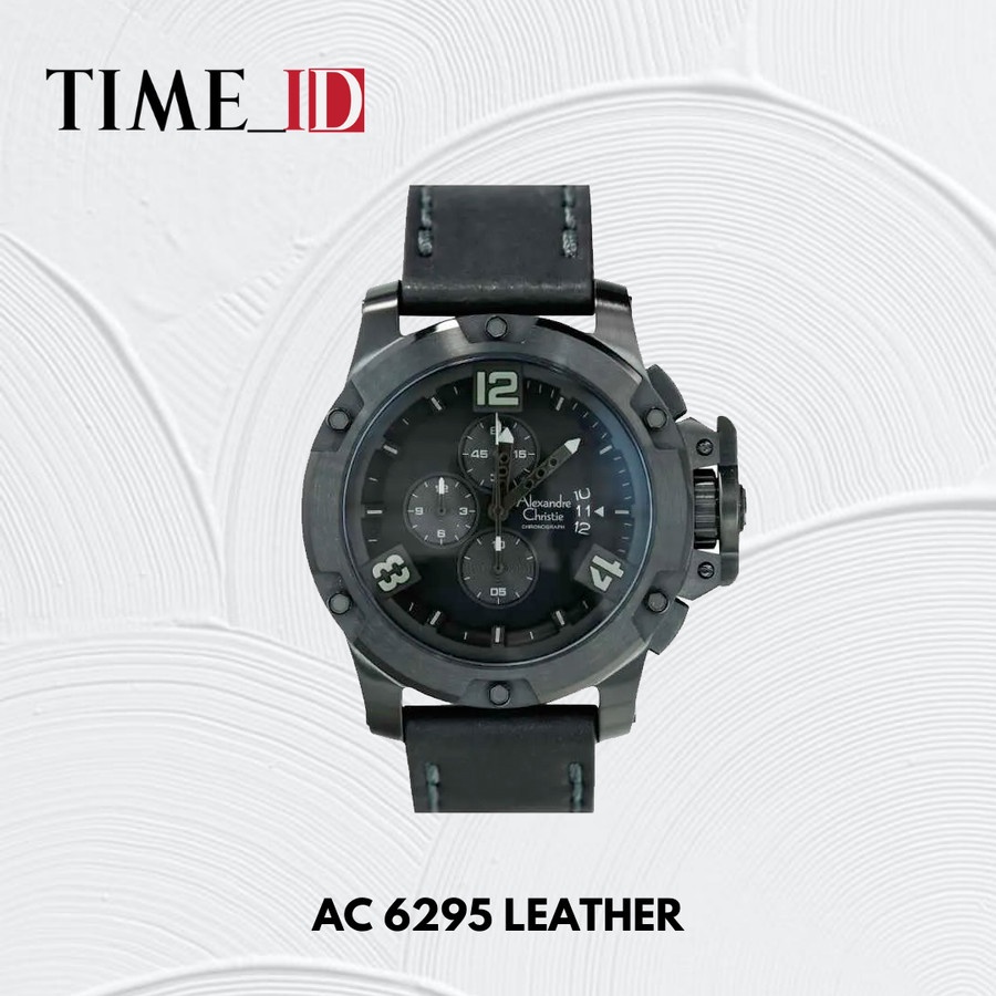 Jam Tangan Alexandre Christie AC 6295 FULL BLACK LEATHER