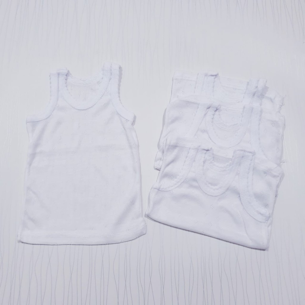 COD Singlet Bayi Putih M Isi 6 Pcs Baby Alicia