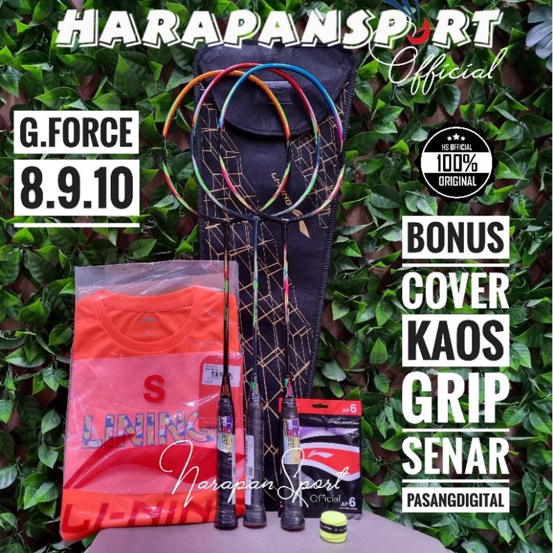RAKET BADMINTON LINING G FORCE 8 9 10 ORIGINAL
