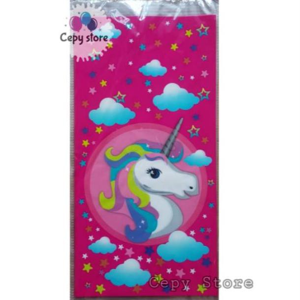 

BARANG ORIGINAL Plastik Snack Ulang Tahun / Plastik Kado / Plastik Souvenir Unicorn Pink