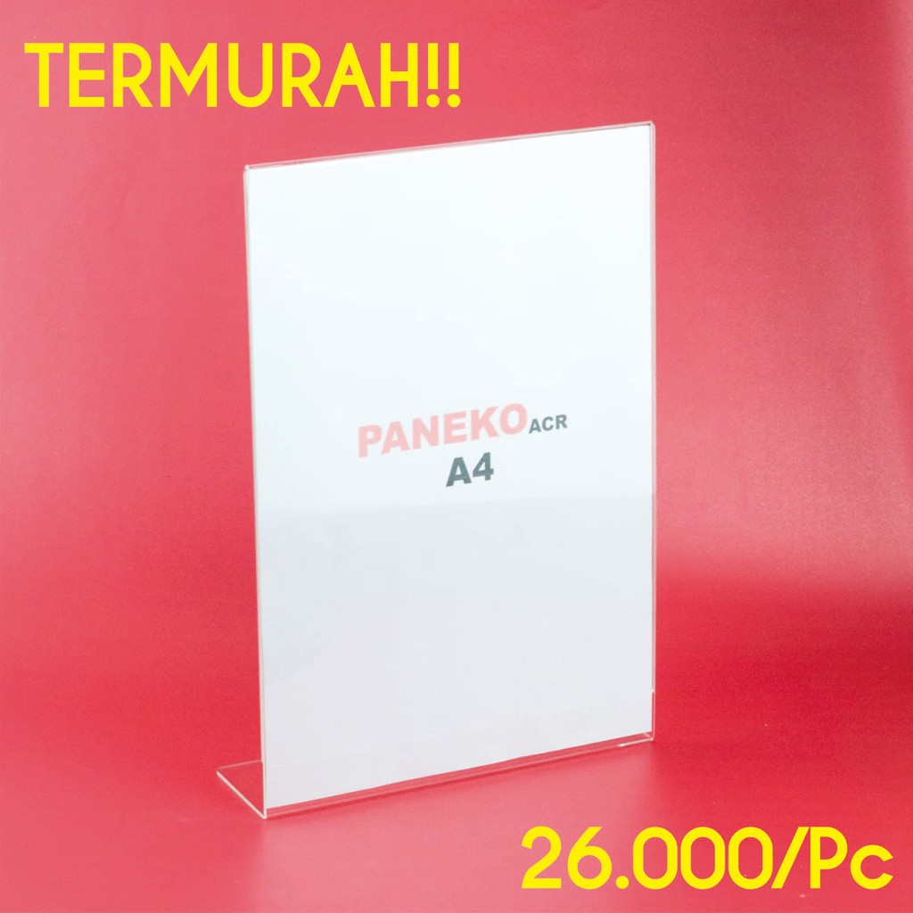 

Tent Card Miring Akrilik/Acrylic Tempat Brosur A4 POTRAIT 10 Pcs TERMURAH