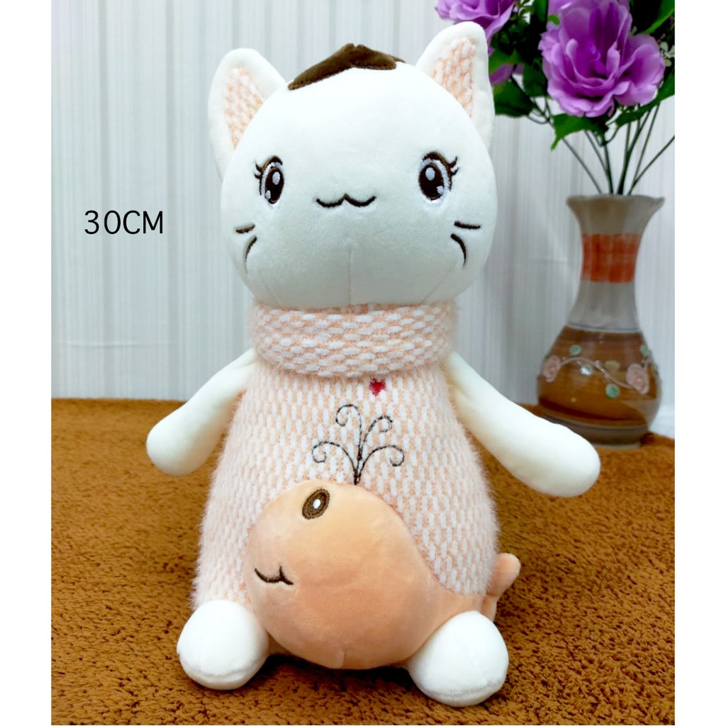 Boneka Floppy cat kucing lucu 40cm import kucing baju lumba-lumba kado baby kids cat kucing cute