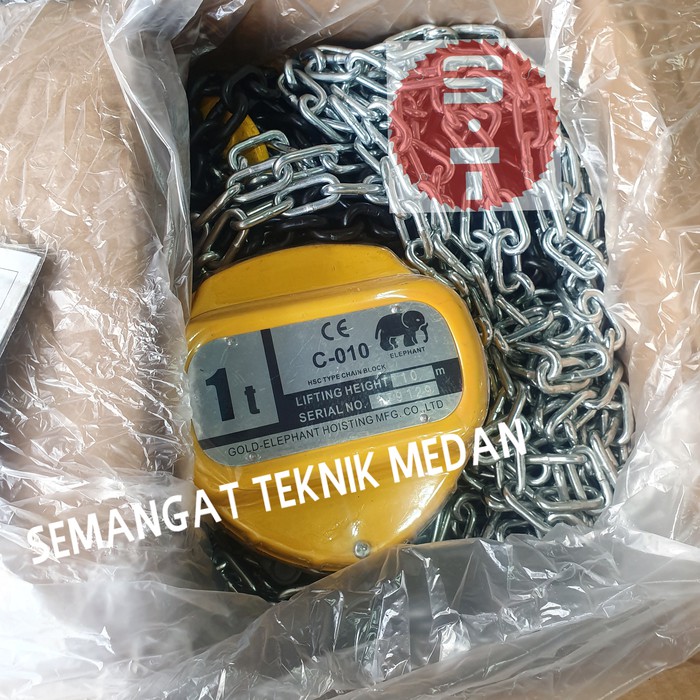 CHAIN BLOCK TAKEL KATROL HOIST 1TON 1 TON 10 METER 10 M ELEPHANT GAJAH