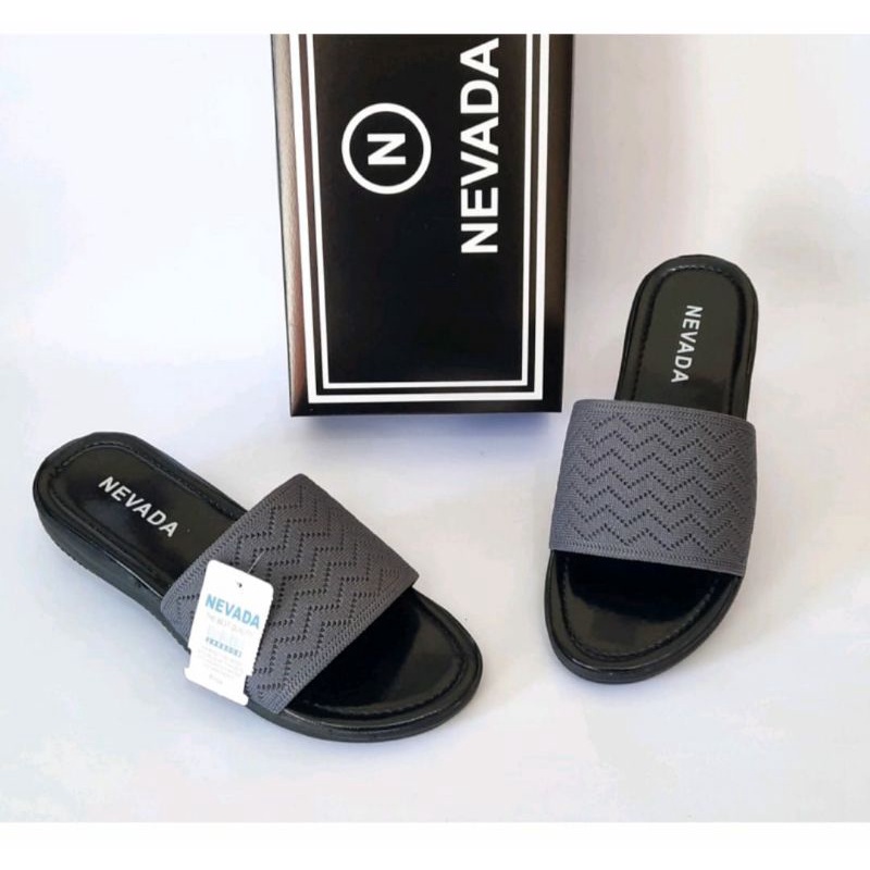 (COD) SANDAL SELOP NEVADA RAJUT IMPORT PREMIUM SLOP SLIP ON WANITA TERBARU