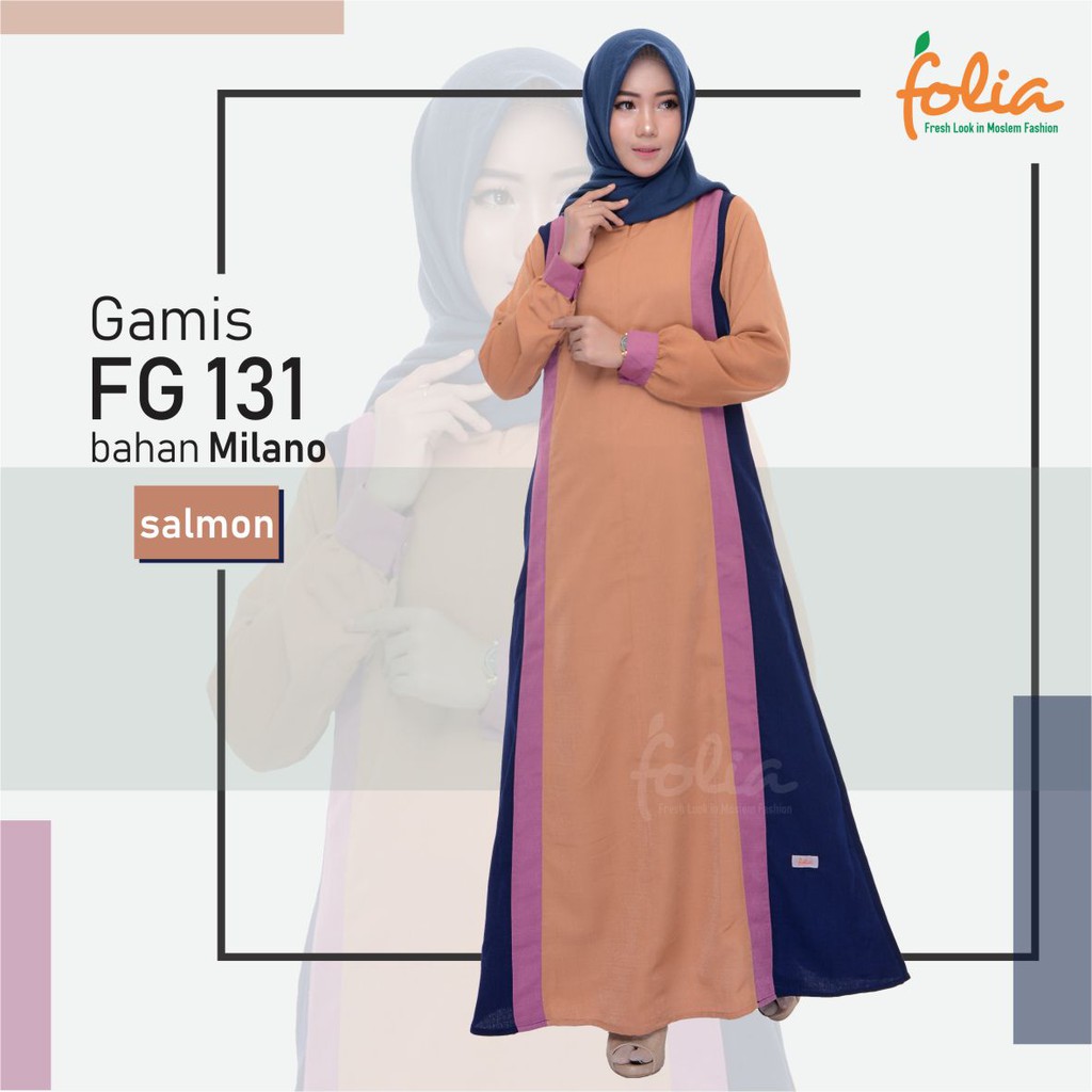 GAMIS MUSLIMAH FOLIA FG 131 SALMON