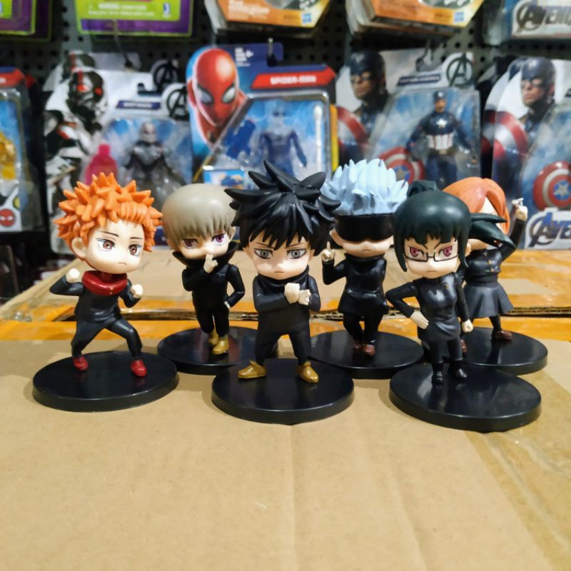 Figure Jujutsu Kaisen set 6 pcs w/ Maki Zenin &amp; Inumaki Figure Anime