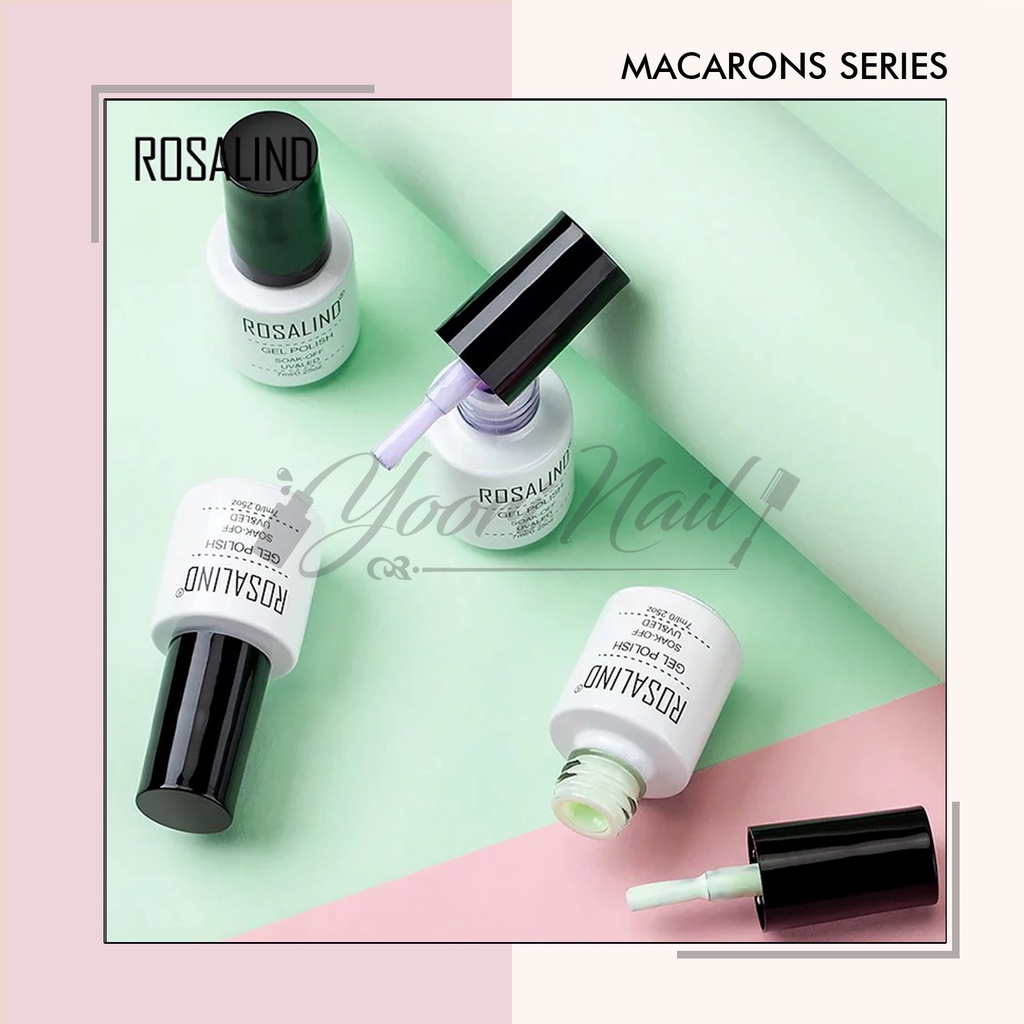 Mini Rosalind macarons series 7ml gel polish pastel color kutek gel nail art warna pastel macaron