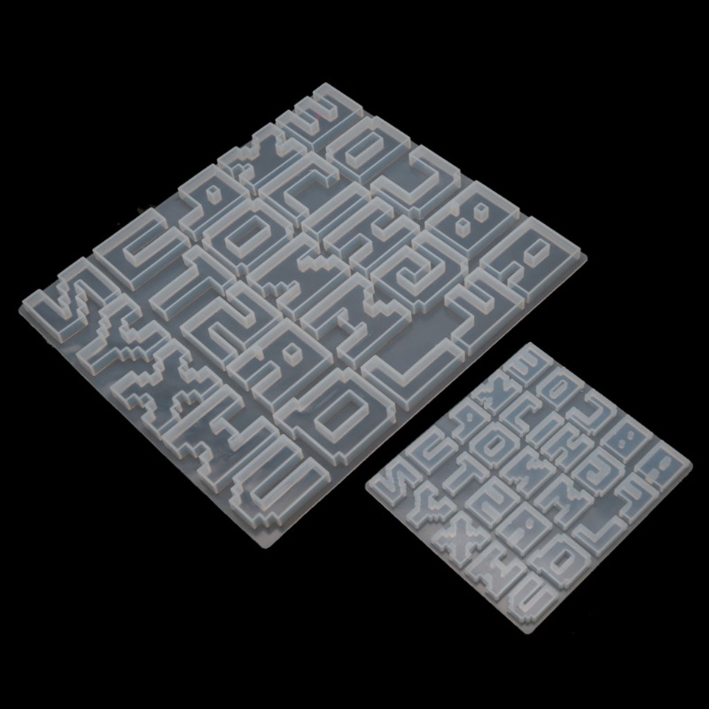 SIY  Pixel Letters Epoxy Resin Casting Mold Alphabet Keychain Pendant Alphabet UV Resin Silicone Mold Jewelry Making Tools