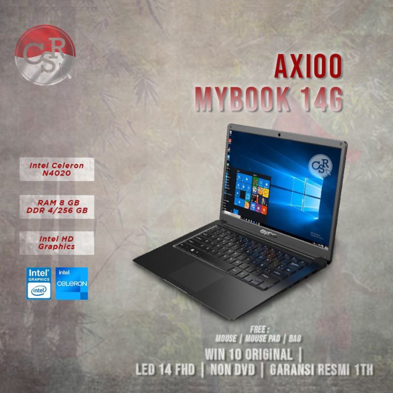 LAPTOP AXIOO MYBOOK 14G INTEL CELERON N4020 RAM 8GB SSD 256GB 14 INCH FHD WINDOWS 10 ORIGINAL GARANS