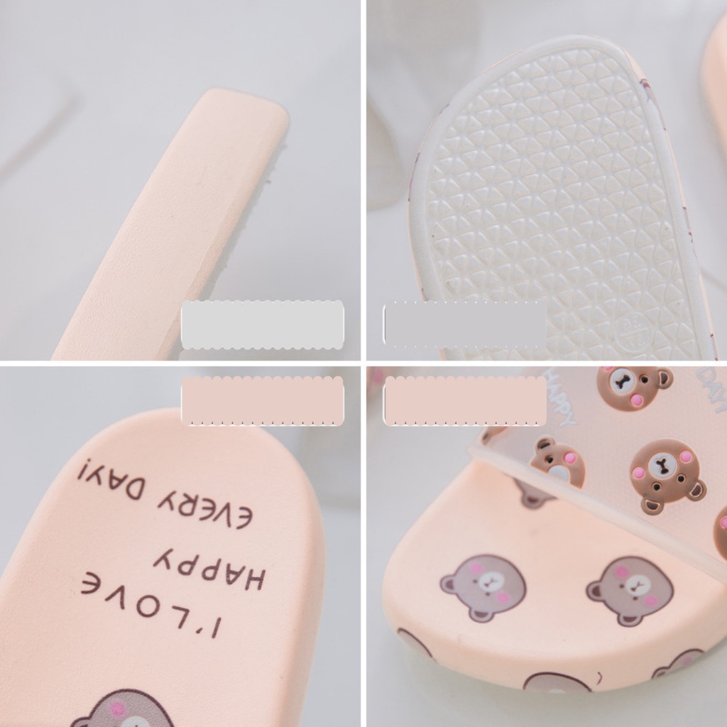 [MONA] Sandal Wanita Slip On Karet Rubber Cute Bear Beruang Transparan Hangout Outdoor Rumahan Lucu Anti Licin- 262