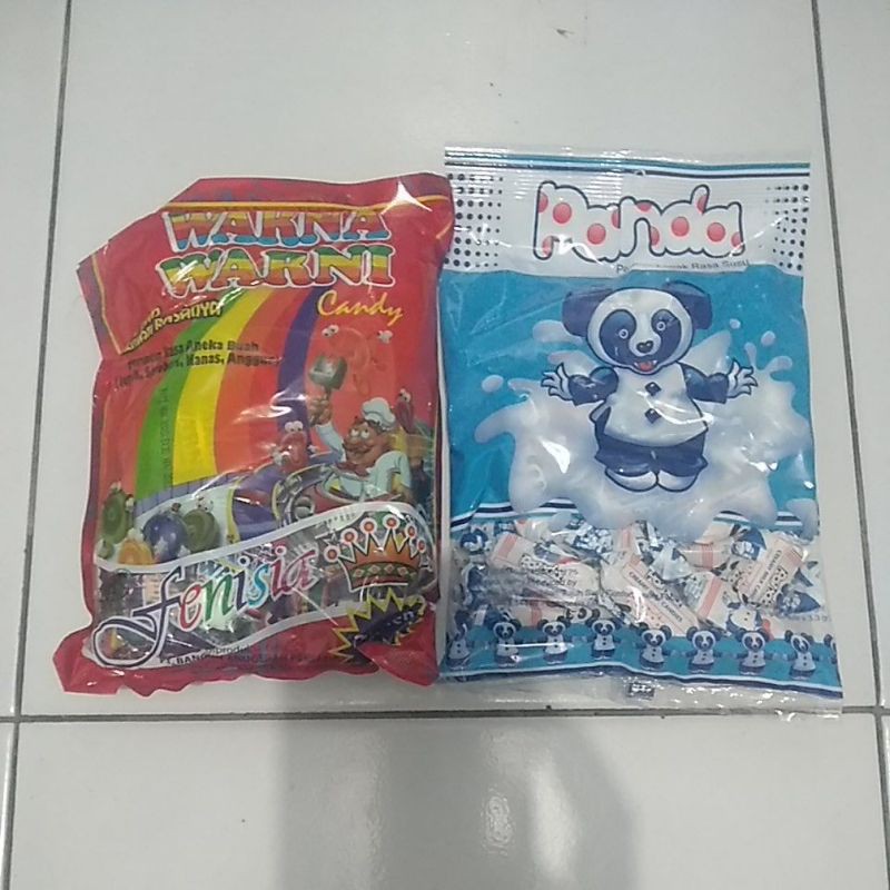 

Paket Permen siul / permen bunyi / permen warna warni & permen panda isi 50