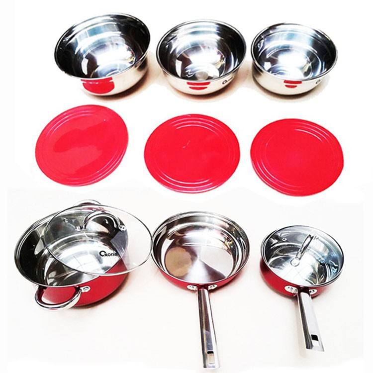 Oxone OX-993 33Pcs Panci Travel Cookware Set - Merah