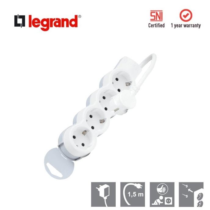 Legrand Multi Outlet Stop Kontak 4 Lubang + Kabel 1.5 Meter 695006