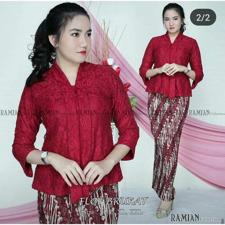 Setelan Brukat Floy 7/8 VOL. 1 dan Rok Plisket Batik Panjang M-XXL