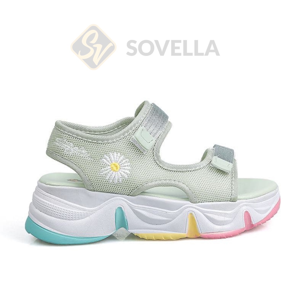 SOVELLA Seojin Sepatu Sandal Tali Sendal Wanita Import-GREEN