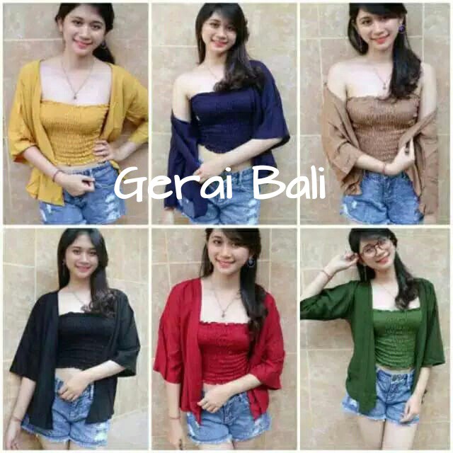 CARDIGAN SET KEMBEN BALI POLOS