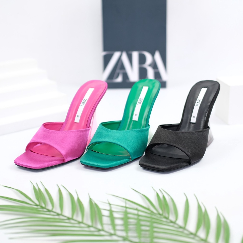 [7.7 Boombastis Sale⚡] - SENDAL WANITA HAK TINGGI SATIN TRANSPARANT HEELS SANDAL ZS420 PREMIUM IMPORT