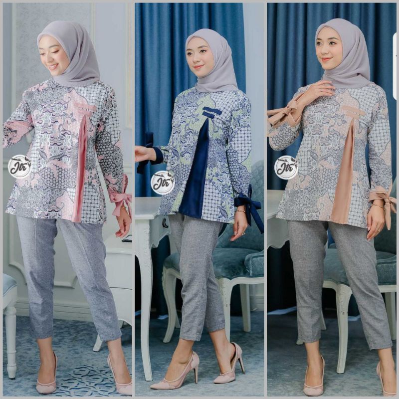 Shakira Blouse Baju Kerja Wanita Batik Atasan Remaja Batik Modern