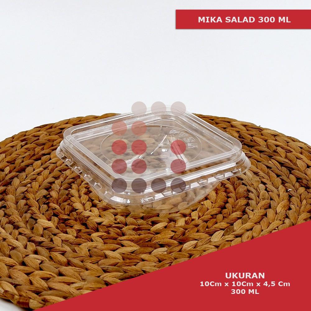 mika box / mangkok plastik salad 300 ml isi 50 pcs