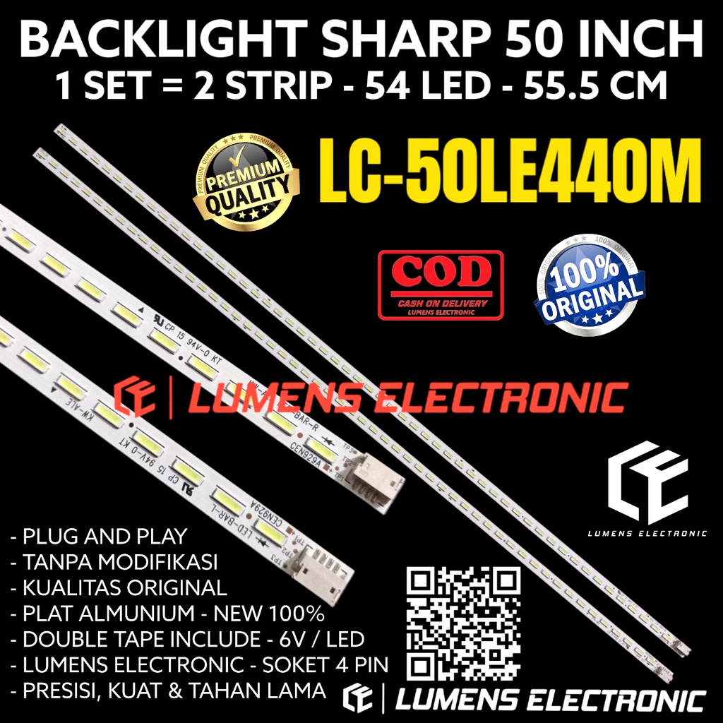 LAMPU BACKLIGHT TV LED SHARP 50 INC LC 50LE440 LC-50LE440 LC50LE440 50LE440M LC-50LE440M LC50LE440M 