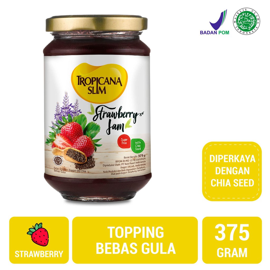 

✨BISA BAYAR DI TEMPAT✨ Tropicana Slim Jam Strawberry 375g TERUJI [Kode 1|Kode 2|Kode 3|Kode
