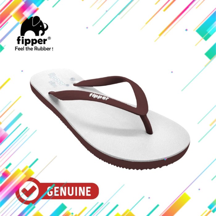 Fipper Slim / Sandal Jepit Wanita / White Maroon