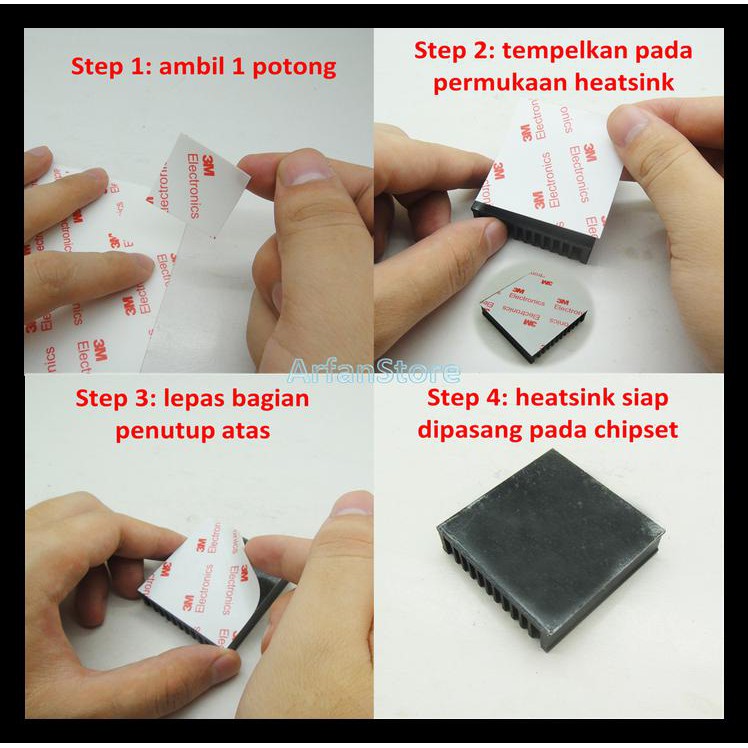 

Thermal Tape 11X11Mm Conductive Adhesive Double Side Perekat Heatsink Cuci Gudang