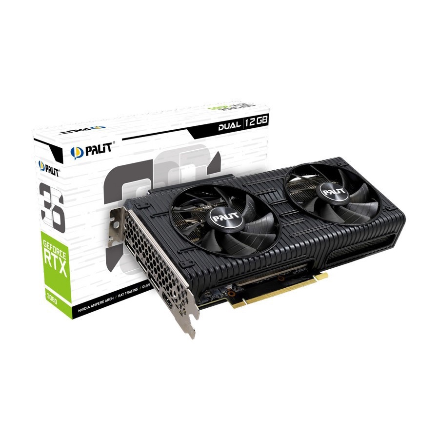 Vga Palit RTX 3060 Dual 12GB - Palit Geforce RTX 3060 12GB Dual Fan - Nvidia RTX3060 12GB