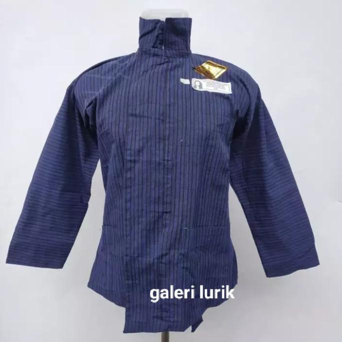 Promo Baju Surjan Pria Lurik Biru|Baju Lurik|Surjan Pria| Baju Adat Jawa