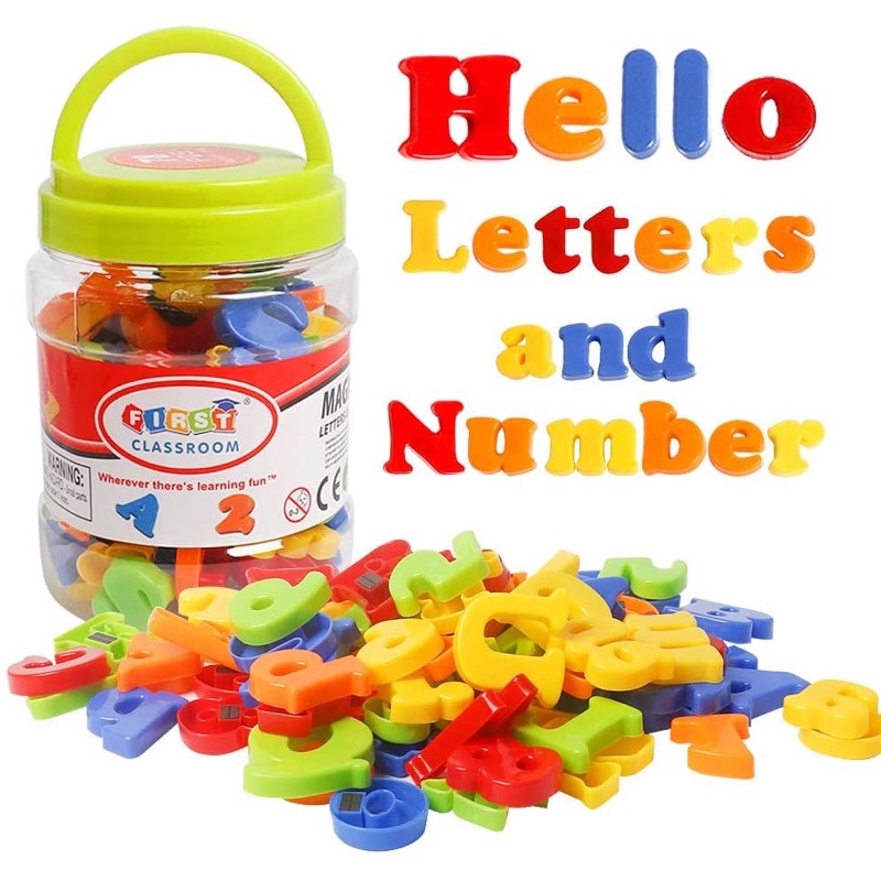 Magnetic Letters & Numbers Huruf Angka Magnet Toples Kecil HM1151A ...