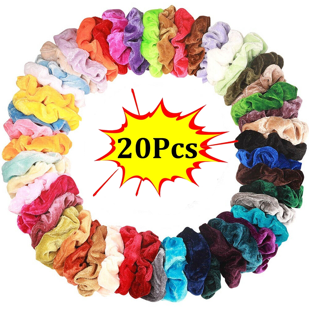 Ikat Rambut Elastis Bahan Velvet Warna Polos Gaya Korea Ikat Rambut Elastis Bahan Velvet Warna Polos Gaya Korea