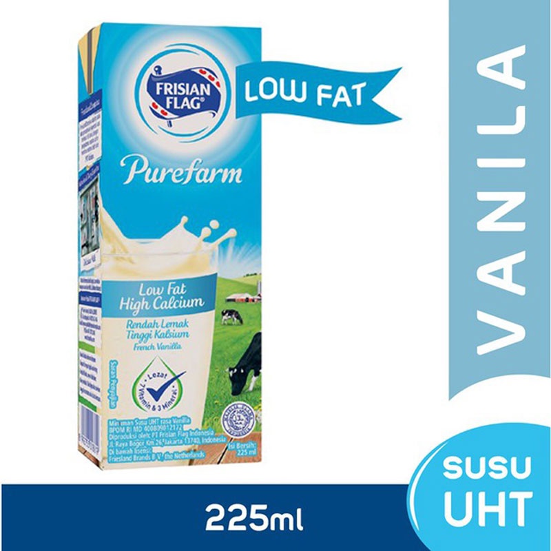 

FRISIAN FLAG UHT Purefarm Low Fat French Vanilla 225ml