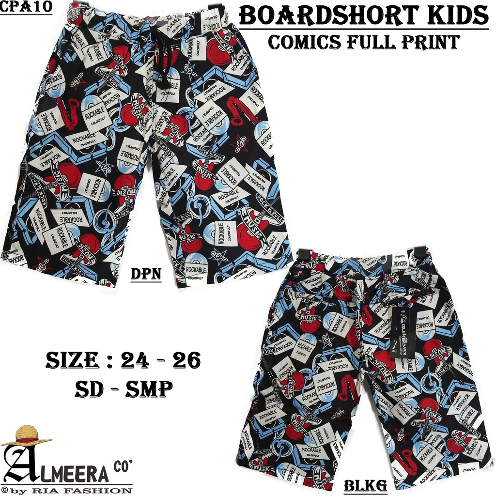 Fashion anak BOARDSHORT COMIC KIDS FULL PRINT CELANA Fashion anak BOARDSHORT COMIC KIDS FULL PRINT CELANA