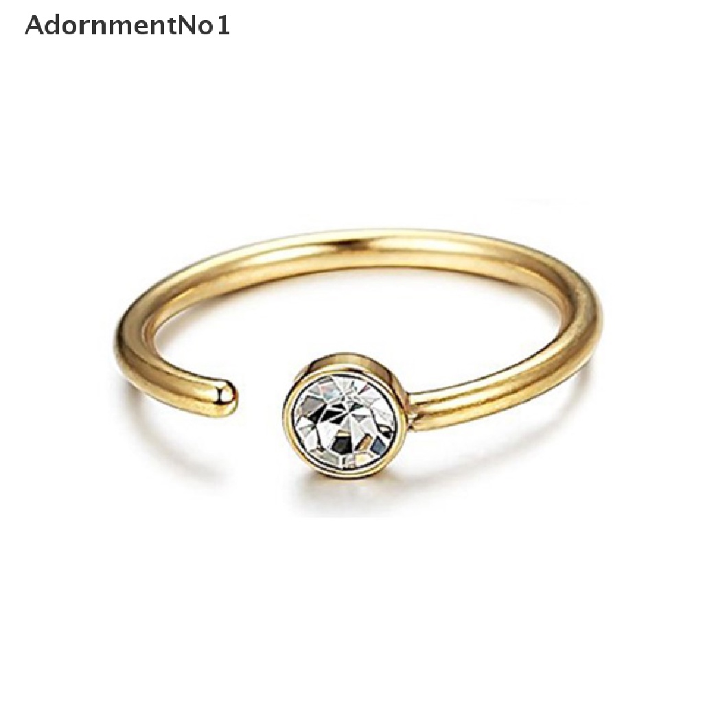 (AdornmentNo1) 1pc Cincin Tindik Hidung Palsu Model Clipon Bahan Stainless Steel Untuk Wanita