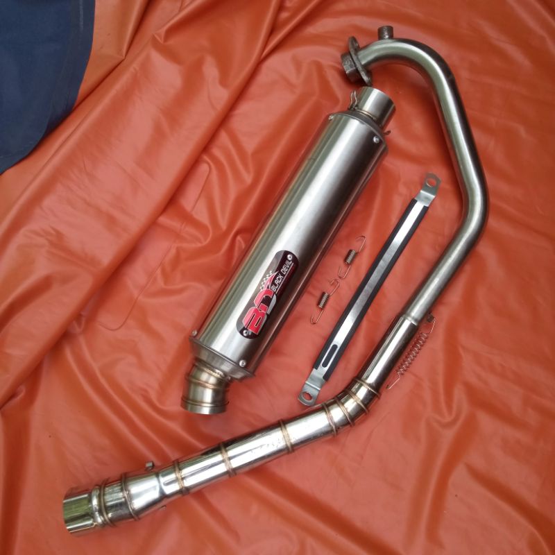 knalpot racing blackdevil bulat jenong 30 cm inlet 50 mm leher jengat roadrace ngaceng ceng satria f