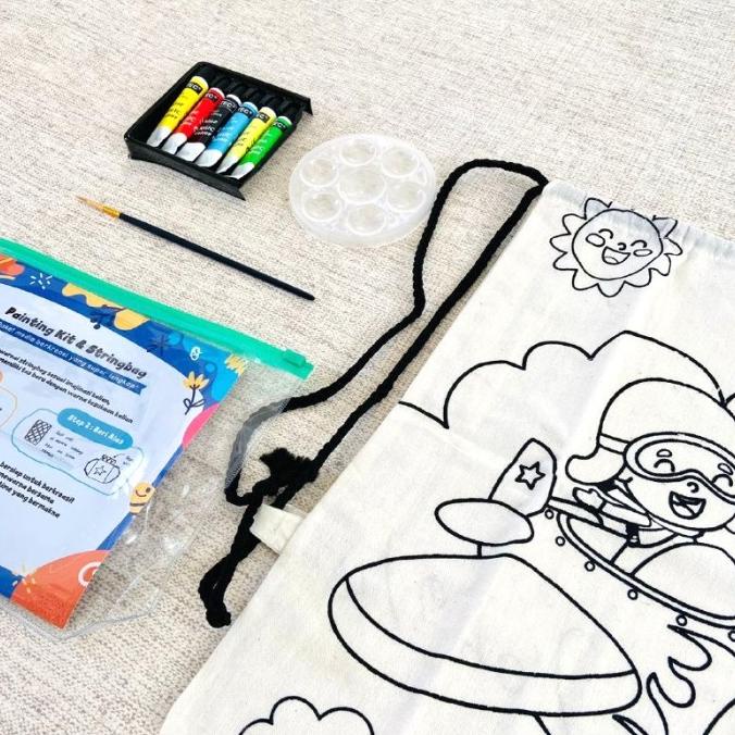 

Painting Kit String Bag - Plane (Paket Cat, Kuas, Pallet, Tas, Pouch)